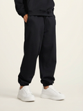 Heavyweight 440 GSM Cotton Joggers in Black - Relaxed Fit
