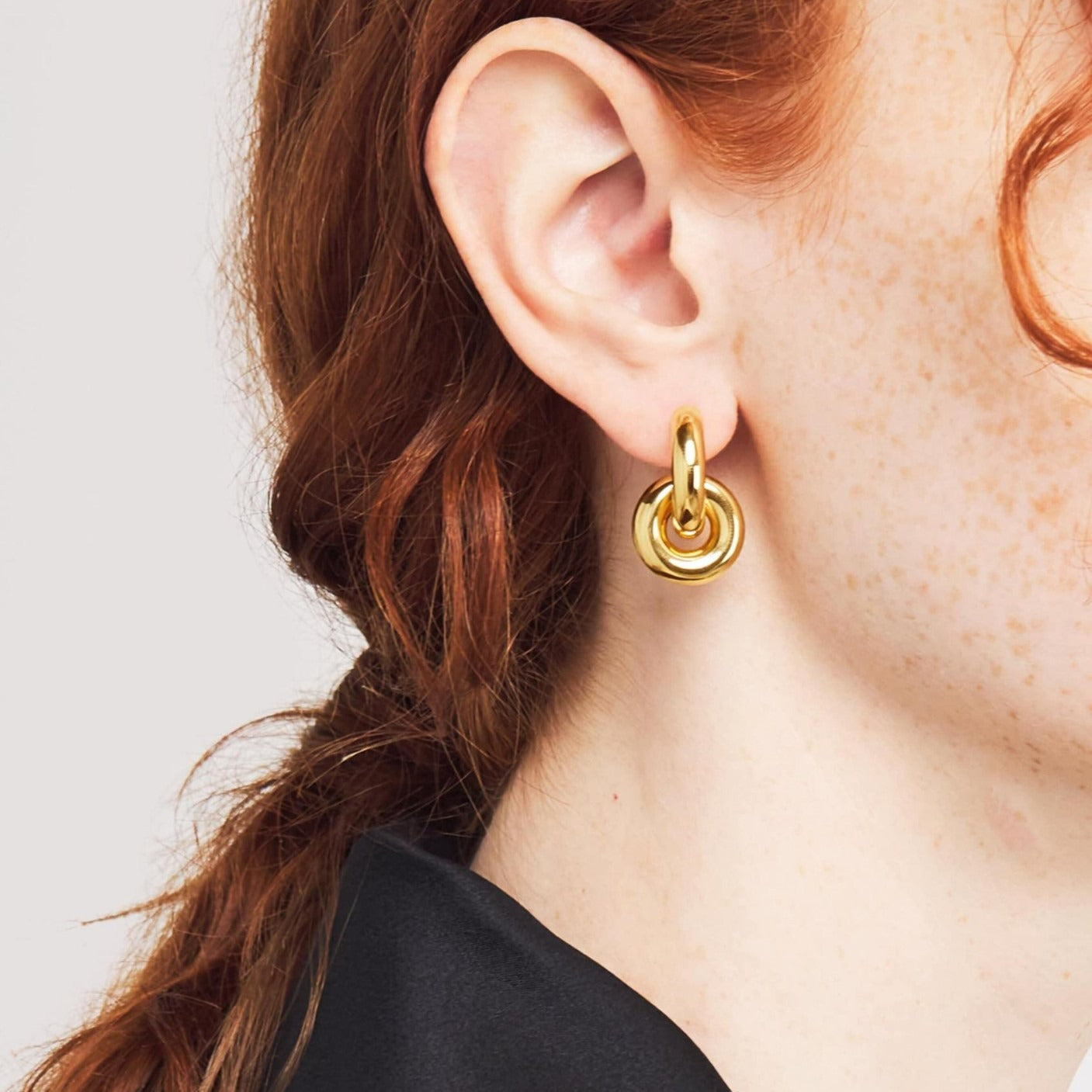 18K Gold Layered Double Hoop Earrings