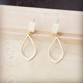 Matte Gold Teardrop Dangle Cuff Earring