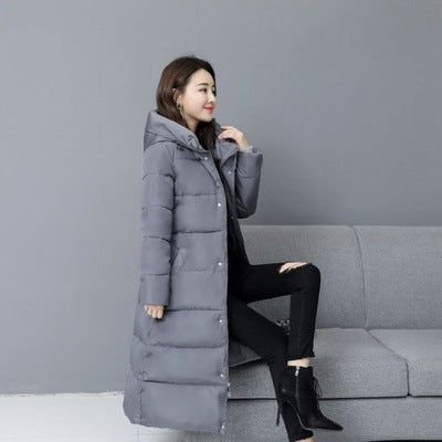 Japanese Harajuku Style Long Hooded Cotton Puffer Parka - Image 8