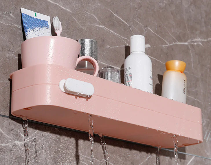 Wall-Mounted Bathroom Storage Rack with Towel Holder