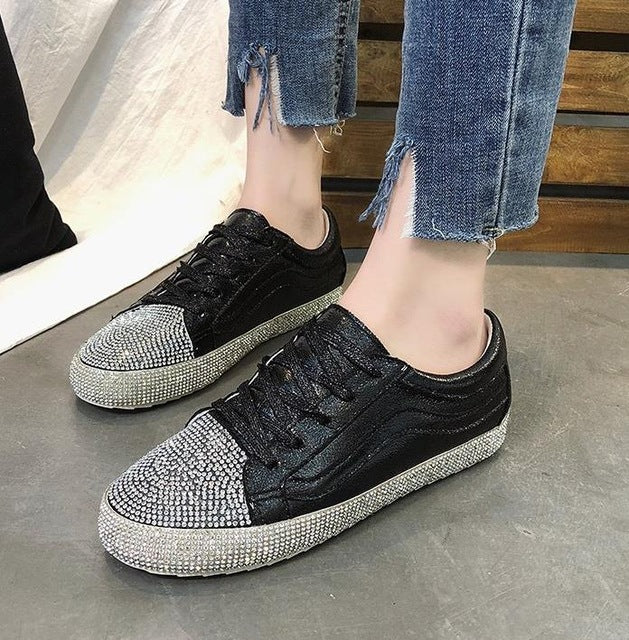 Women's Golden Silver Bling Sneakers - Image 7
