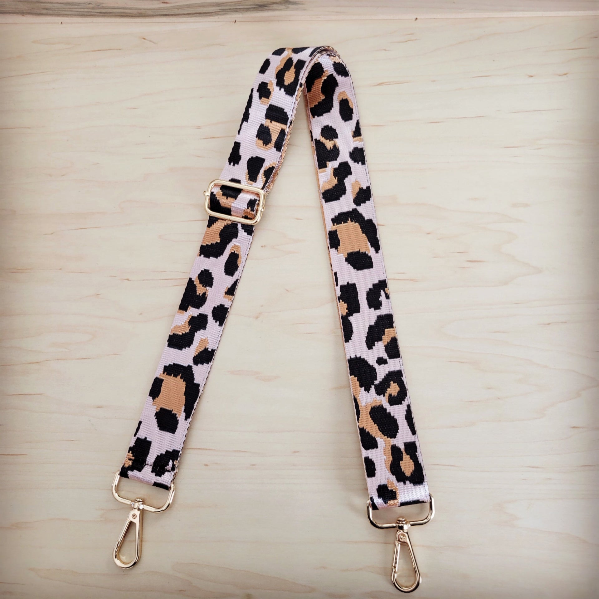 Adjustable Leopard Print Nylon Crossbody Bag Strap