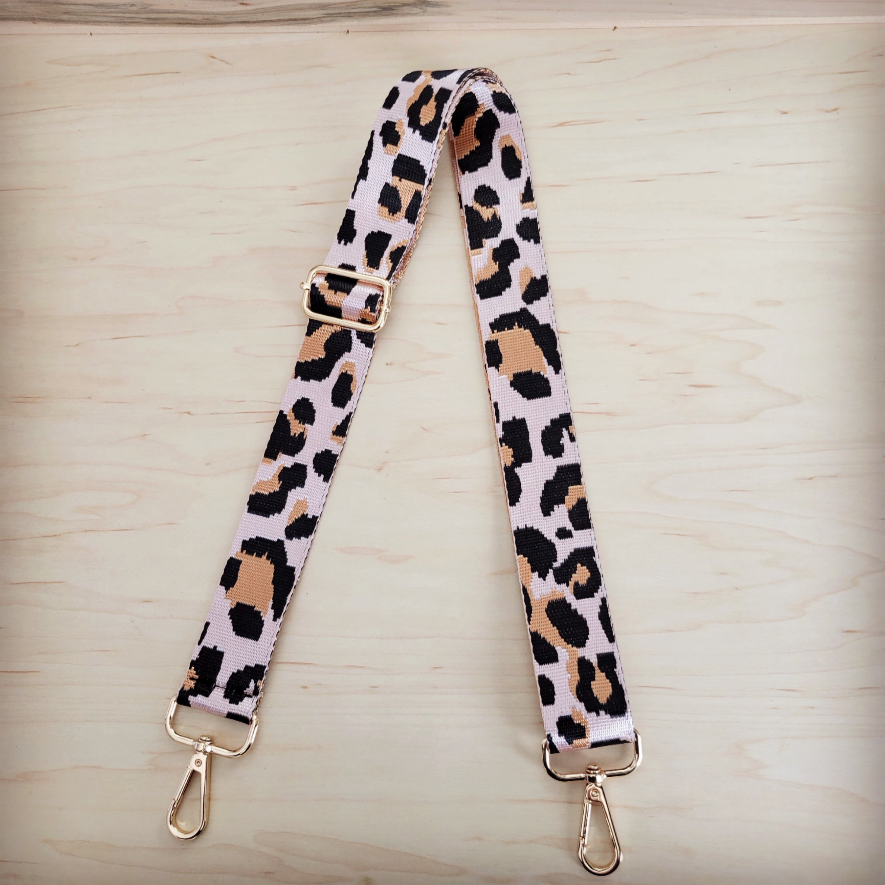 Adjustable Leopard Print Nylon Crossbody Bag Strap