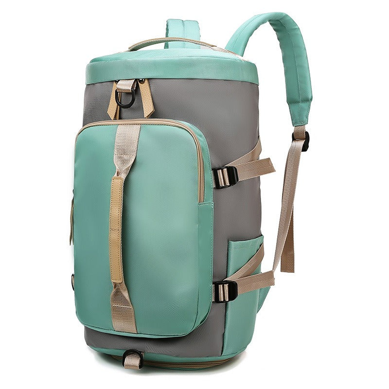 Women's Convertible Gym Duffel Backpack - Pink & Grey Travel Fitness Bag