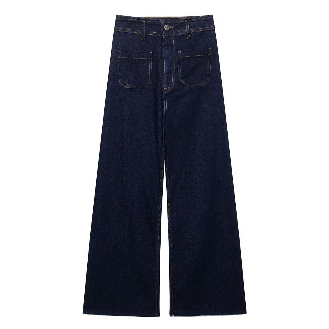 Women's High Waist Wide Leg Jeans - Black, Deep Blue, Grey Black - Image 5