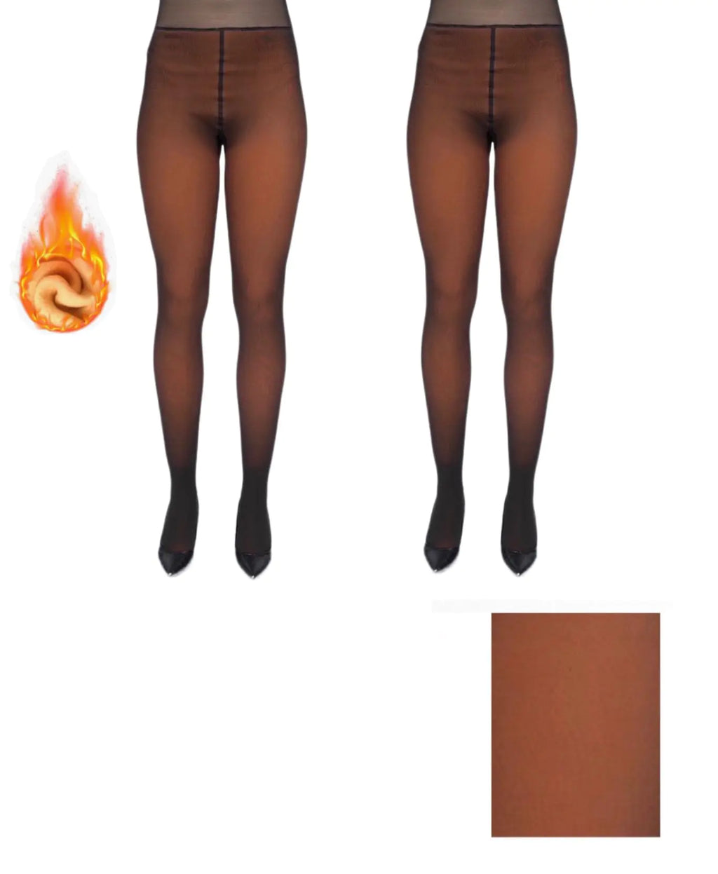 Yummy Tone Womens Winter Warm Fleece Lined Leggings for Black Women Black Warm Sheer Pantyhose for Dark Skin and Brown Skin (US Alpha Small Medium Regular Regular 2 Shade #4)