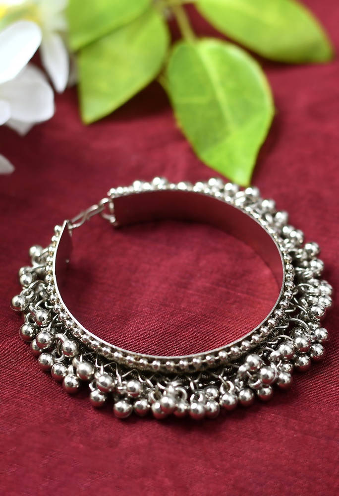 Handcrafted Oxidised Silver-Plated Ghungroo Bracelet