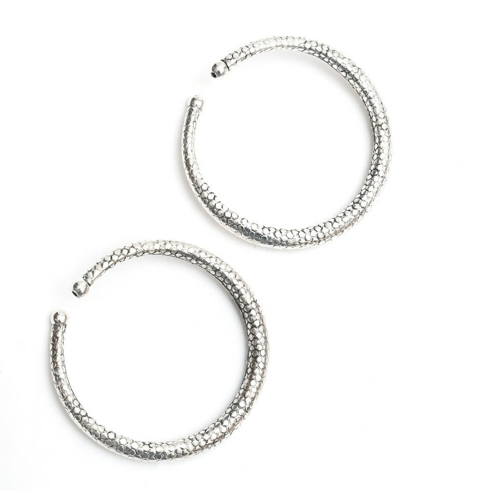 Minimalist Oxidised Silver Plain Kadiyam Anklets