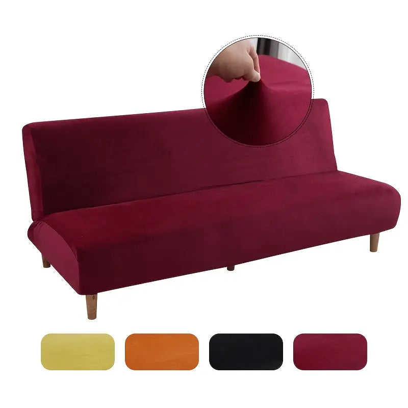 Armless Stretch Sofa Bed Cover for 3 Seater Couch