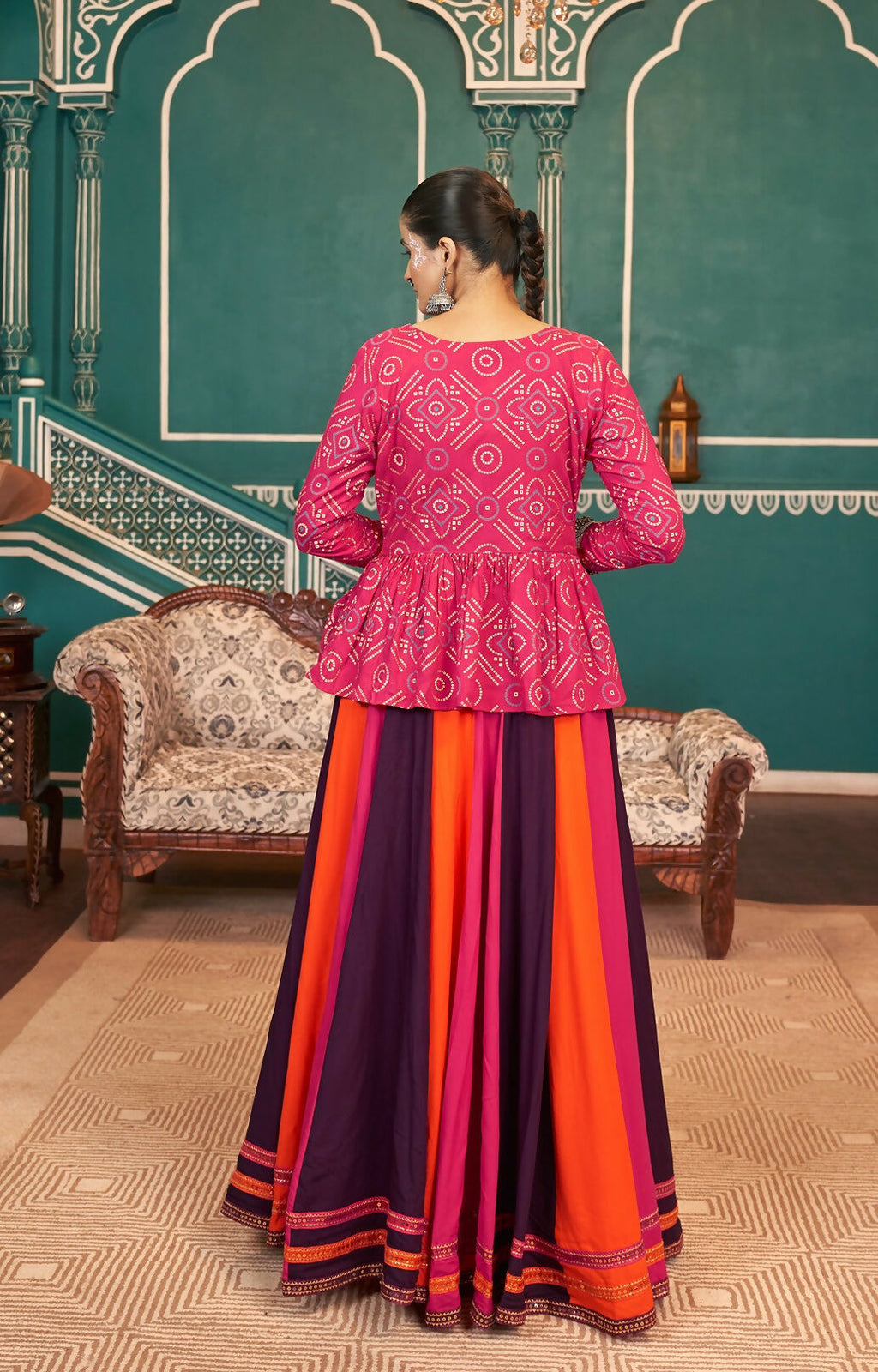 Multi Color Viscose Rayon Navratri Lehenga Choli for Women