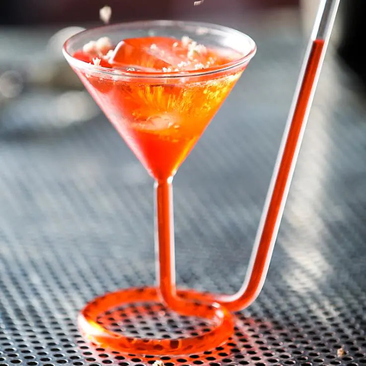 Rotating Martini Cup, Spiral Vampire Cocktail Glass