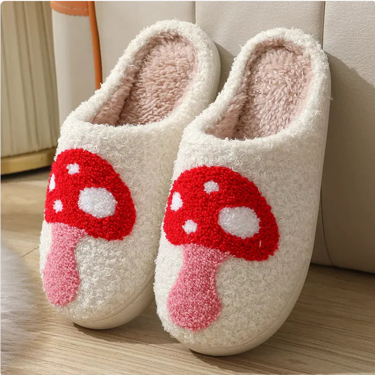 Women's Plush Heart Embroidery House Slippers White Cozy Footwear - Image 22