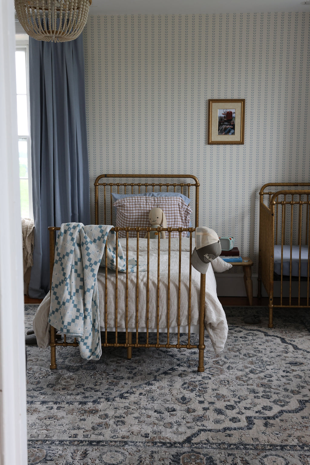 Francesca Geometric Wallpaper in Sage-Green and Beige