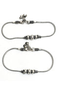 Exquisite oxidised silver party wear anklet perfect for traditional events