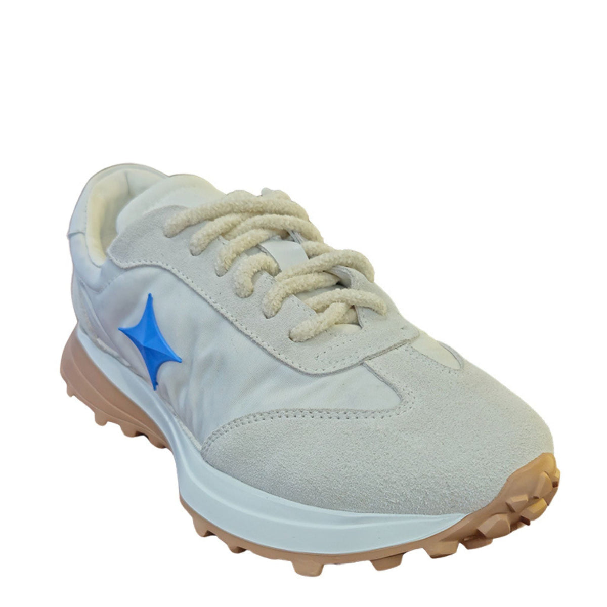 White Star Jogger Sneakers with Blue Accent - Image 2