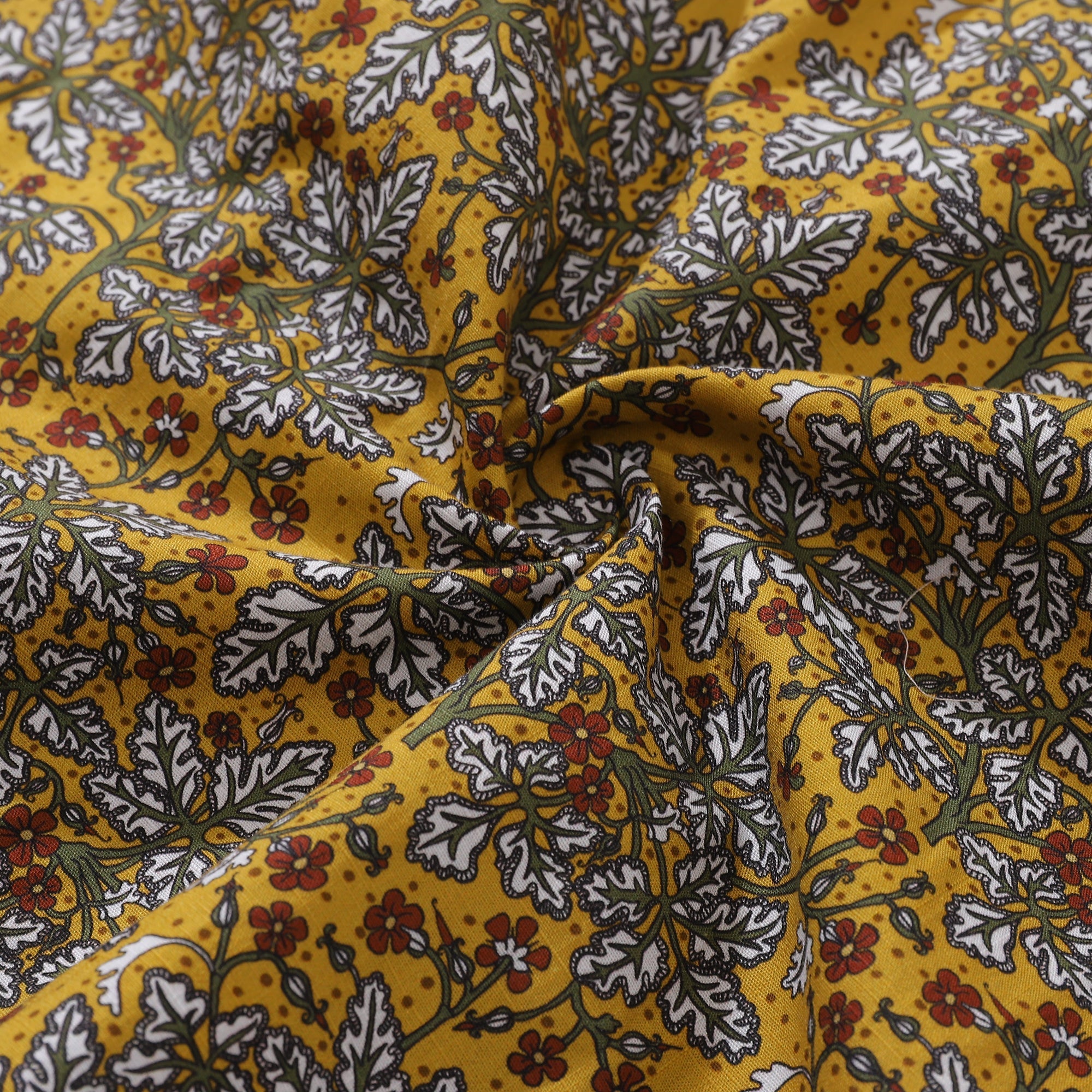 Men's Heritage Floral Leaf Print Short Sleeve Cotton Shirt