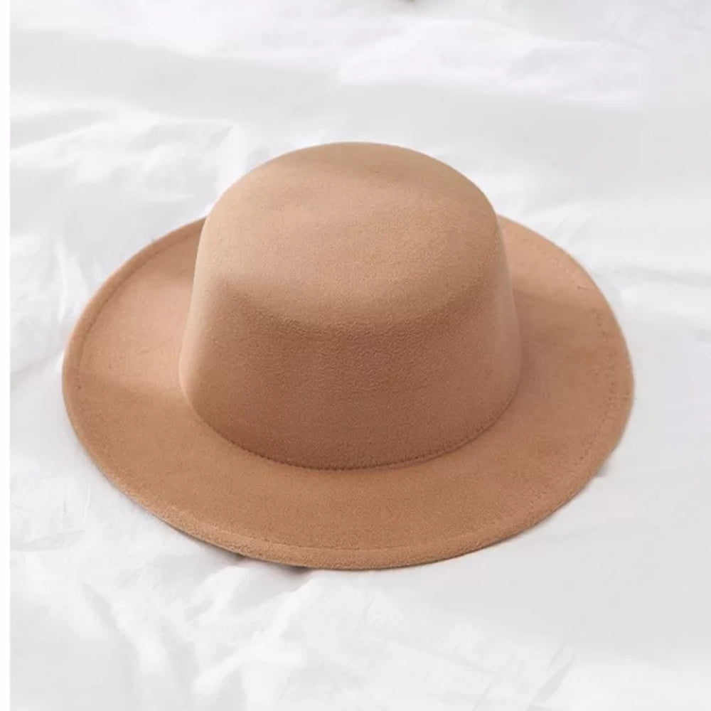 Classic Wide Brim Felt Fedora Hat for Men and Women