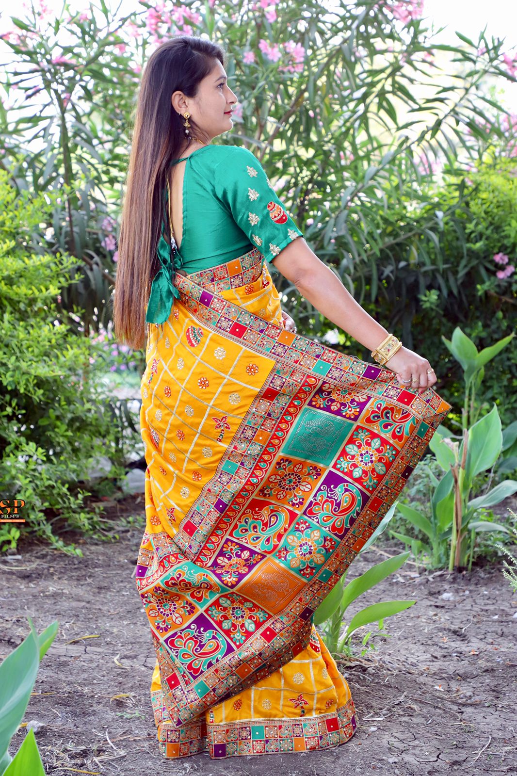 Yellow Dola Silk Saree with Embroidery and Jacquard Lace