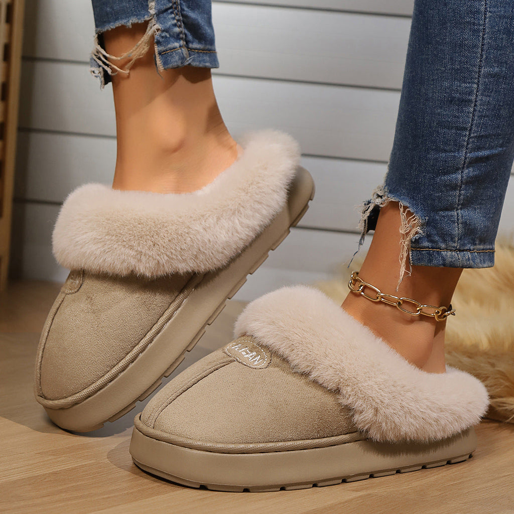 Women’s Memory Foam Suede Plush Slippers - Cozy Indoor Shoes