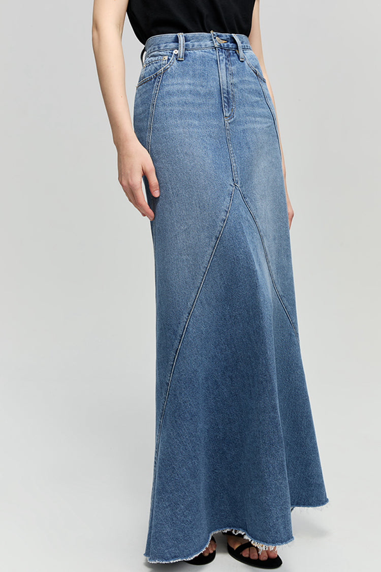 Express Yourself Asymmetrical Denim Skirt