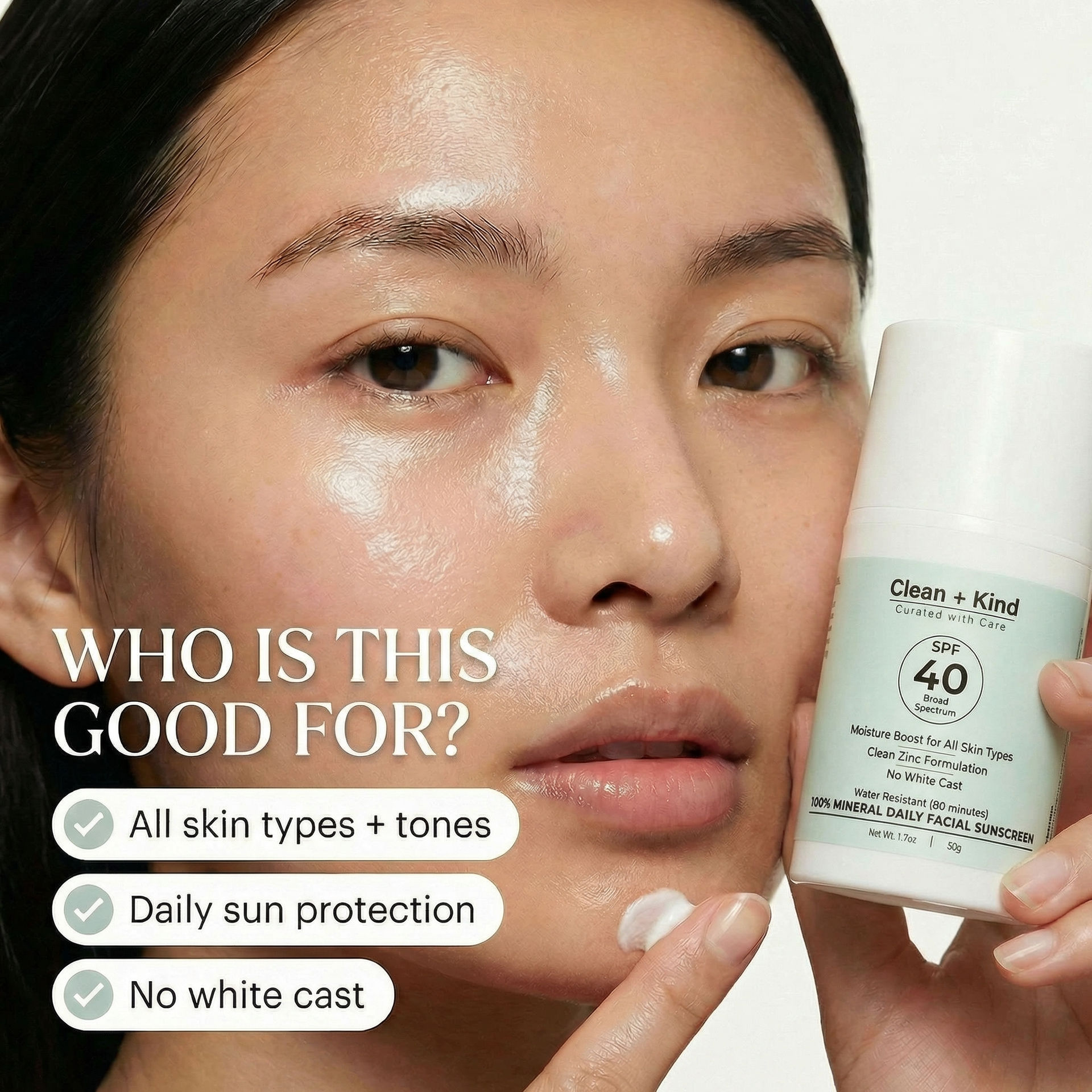 Daily Mineral Face Sunscreen SPF 40 Hydrating Zinc Formula - Image 6