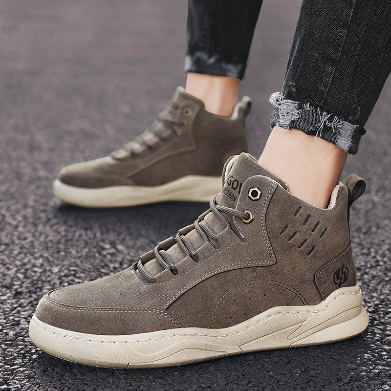 Men's Lightweight Leather Casual Shoes – Comfortable Walking Boots