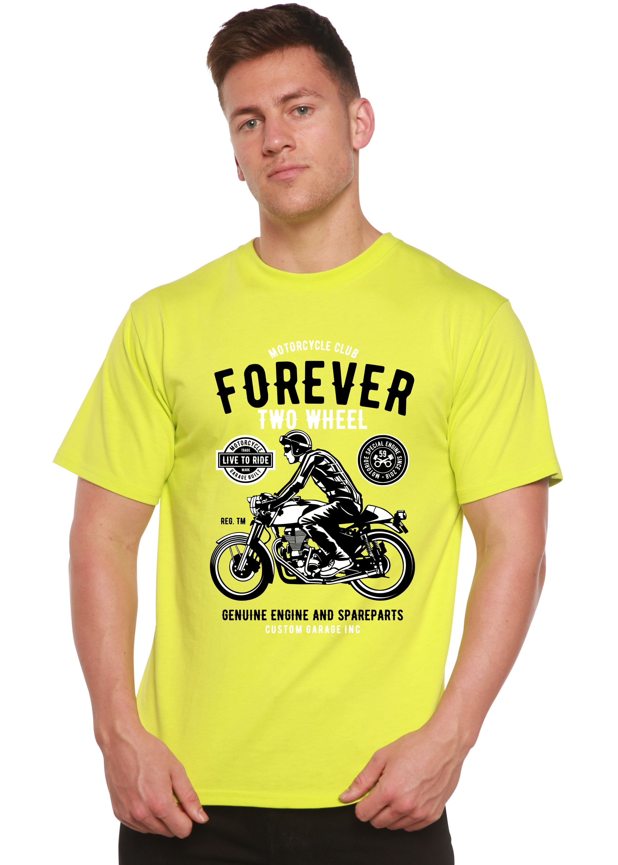 Forever Two Wheel Men's Bamboo Viscose/Organic Cotton Short Sleeve Graphic T-Shirt