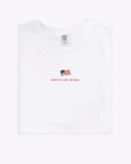 American Mama minimalist graphic tee in white/ivory cotton