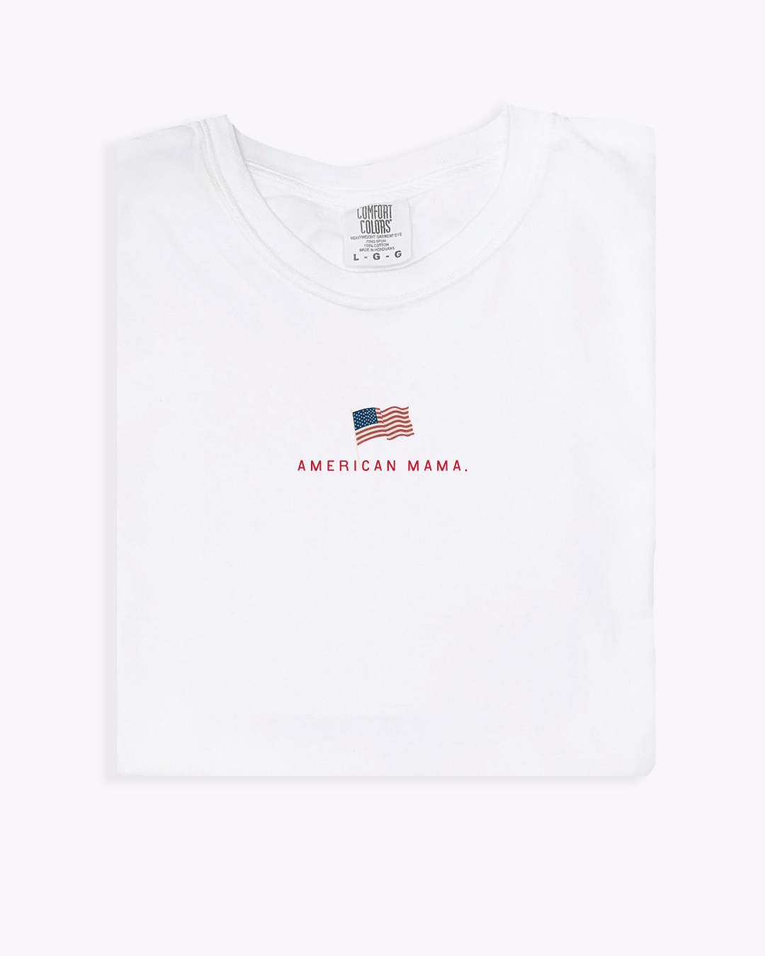 American Mama minimalist graphic tee in white/ivory cotton
