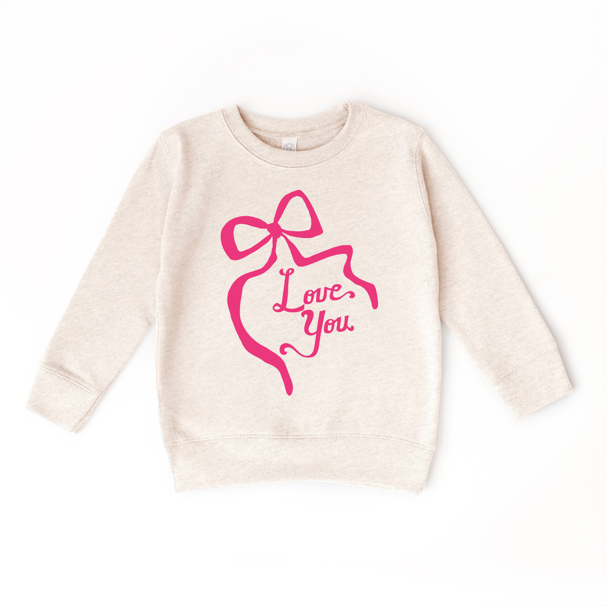 Love You Pink Coquette Bow Sweater