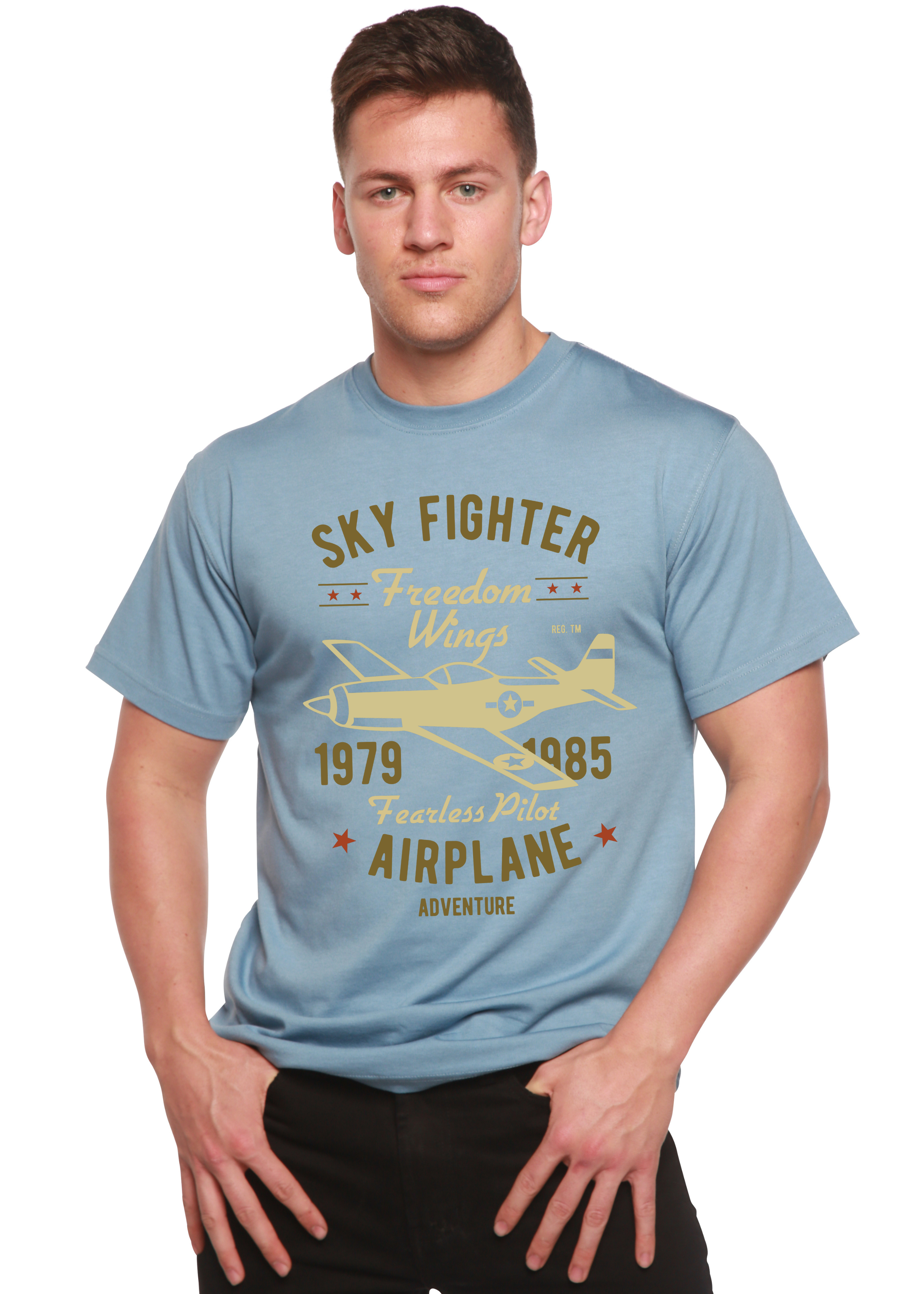 Sky Fighter Men's Bamboo Viscose Graphic T-Shirt