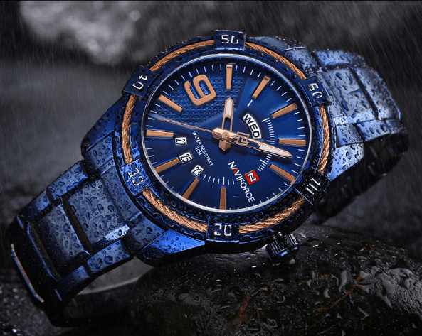Men's Waterproof Chronograph Watch with Date Display - Modern Metal