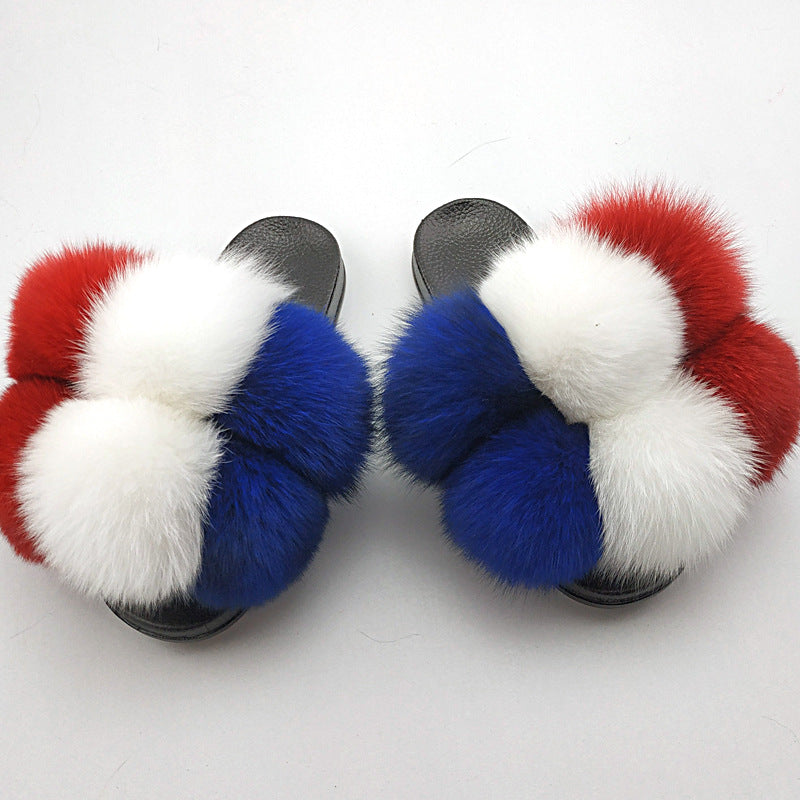 Women's Fluffy Faux Fur Open-Toe Maximalist House Slides
