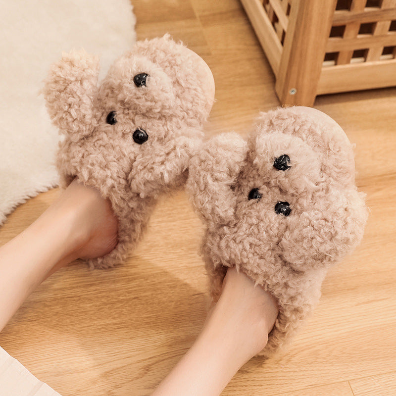 Fluffy Faux Fur Winter Slippers for Couples Comfy House Shoes
