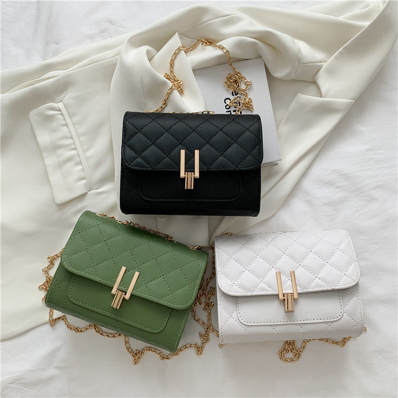 Luxury Black Diamond Lattice Crossbody Bag for Girls & Women