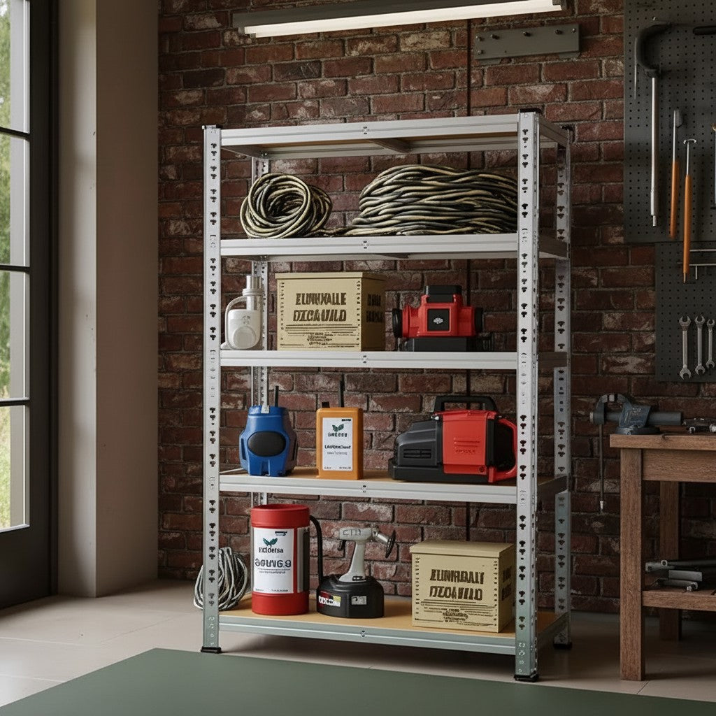 Industrial Heavy Duty Garage Shelving Rack, 2000lb Steel Shelf