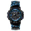 6-in-1 Survival Men’s Sports Watch with Compass & Paracord Band