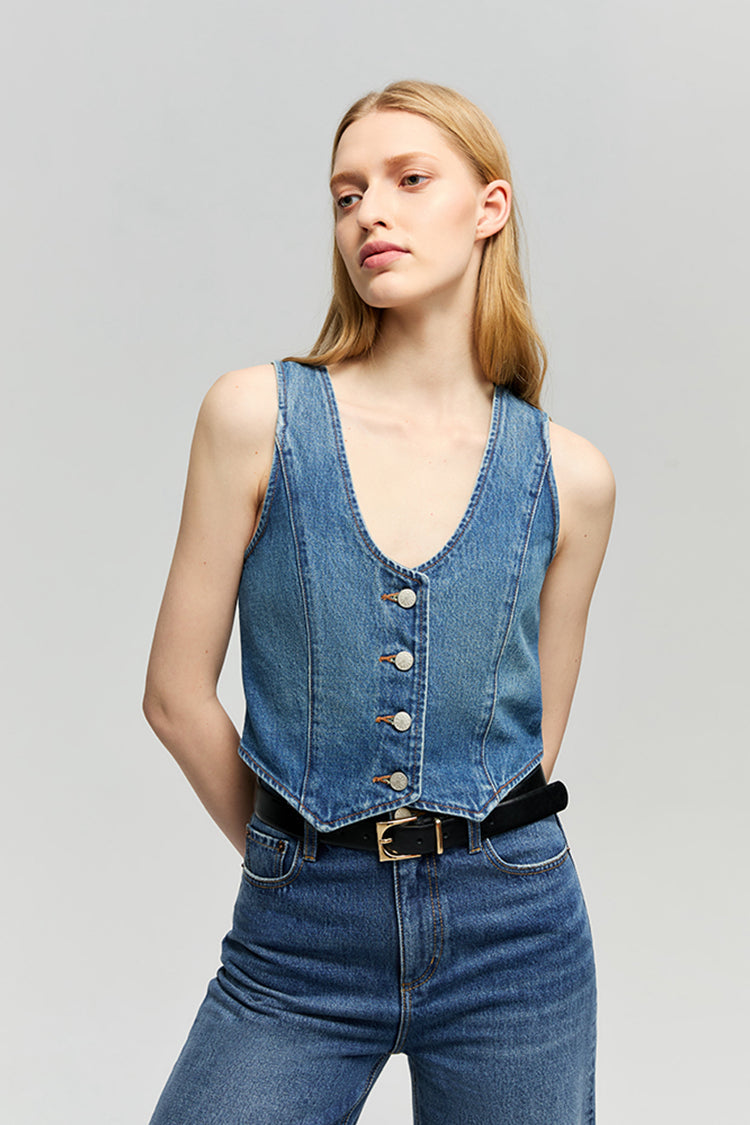 Mid-Weight Denim Vest in Go Your Own Way