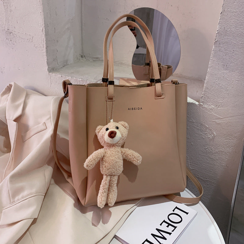2-Piece Minimalist Handbag Set with Shoulder Bag and Purse