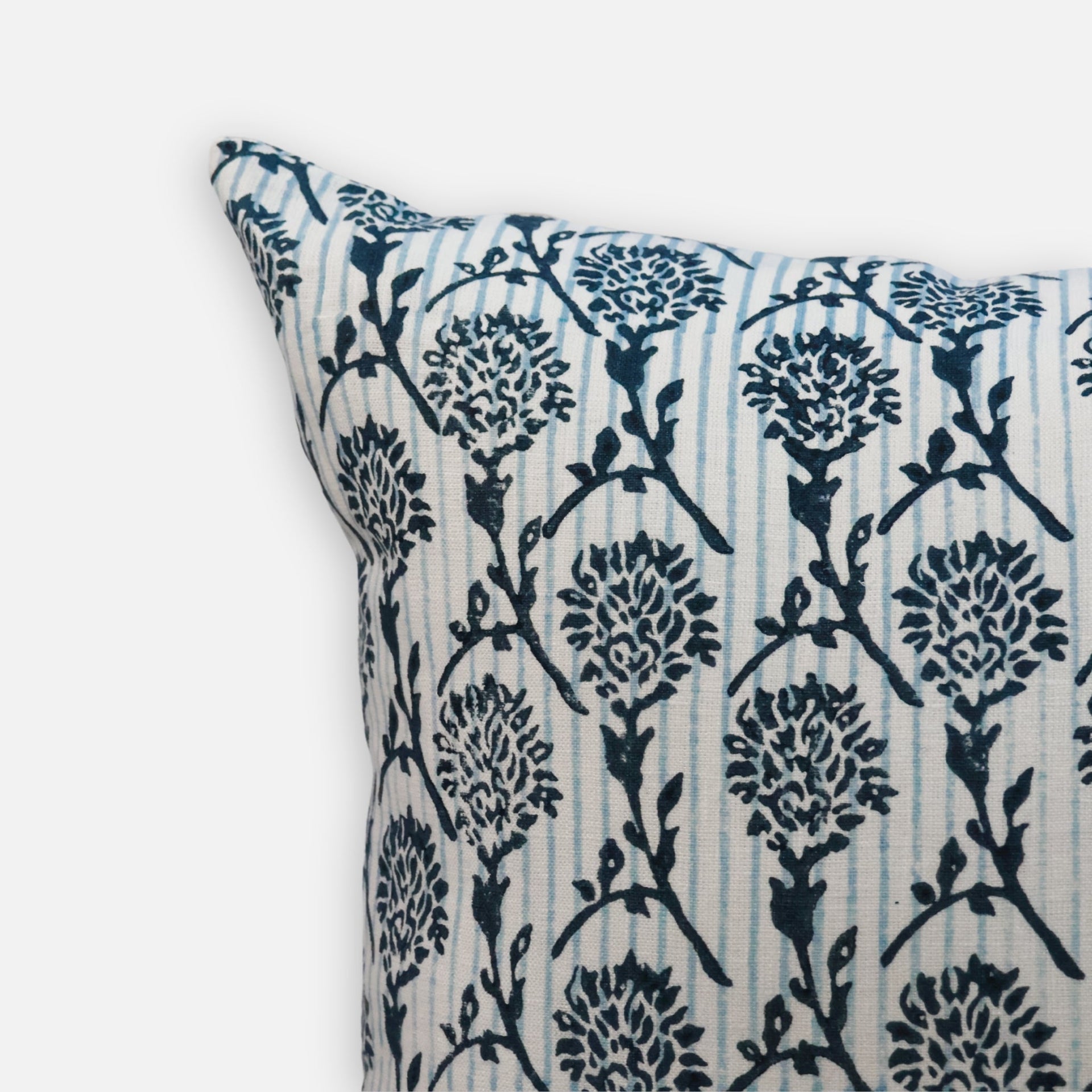 Nikhar Pure Linen Throw Pillow Cover in Azure Blue