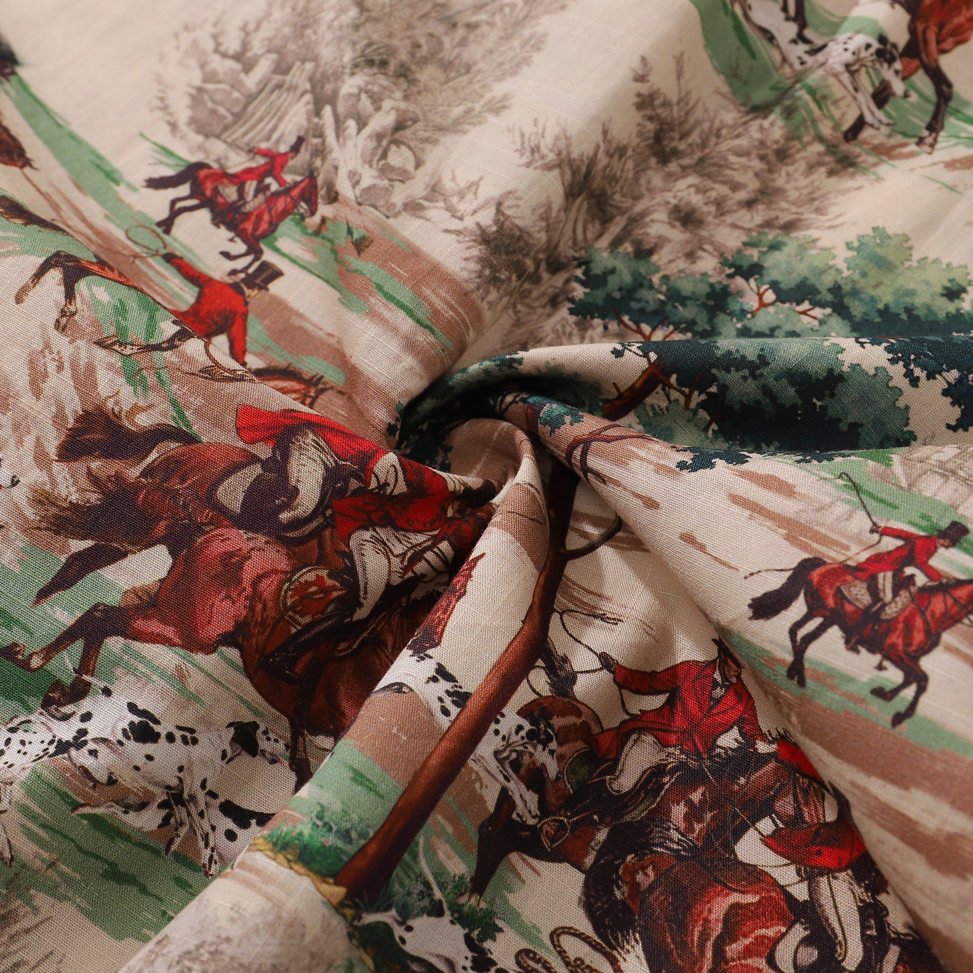 Men's Vintage Equestrian Print Shirt, Preppy Camp Collar Top