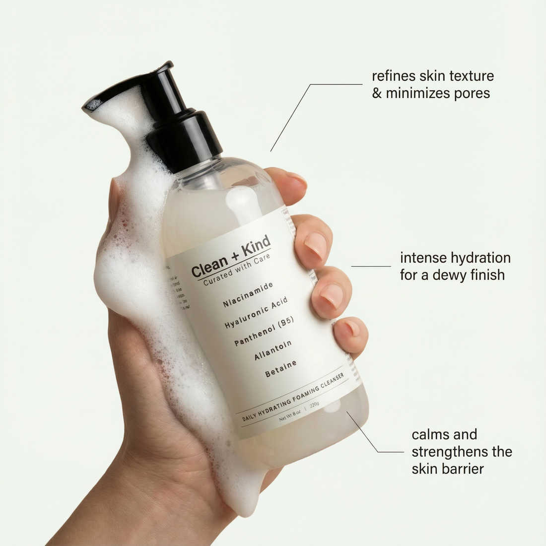 Daily Hydrating Foaming Facial Cleanser with Niacinamide - Image 5