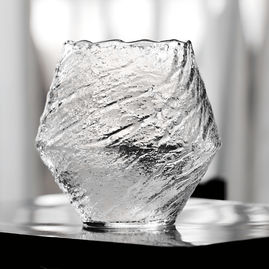 Yume Handcrafted Textured Crystal Whisky Glass Clear Drinkware - Image 13