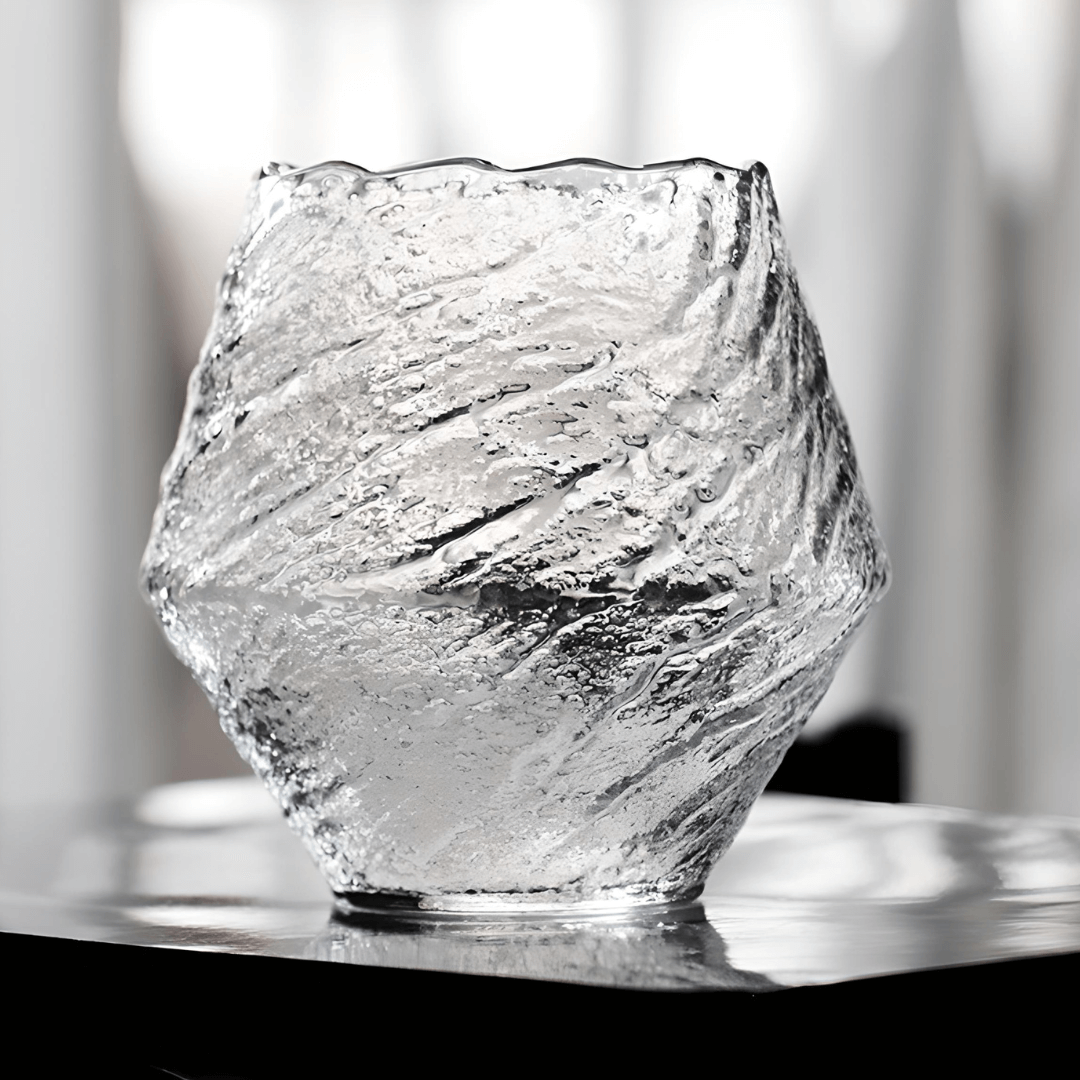 Yume Handcrafted Textured Crystal Whisky Glass Clear Drinkware - Image 13