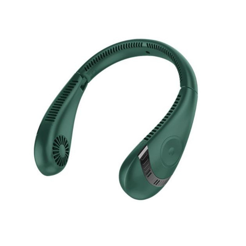 Leafless Portable Hanging Neck Fan with LED Display and 5 Speeds