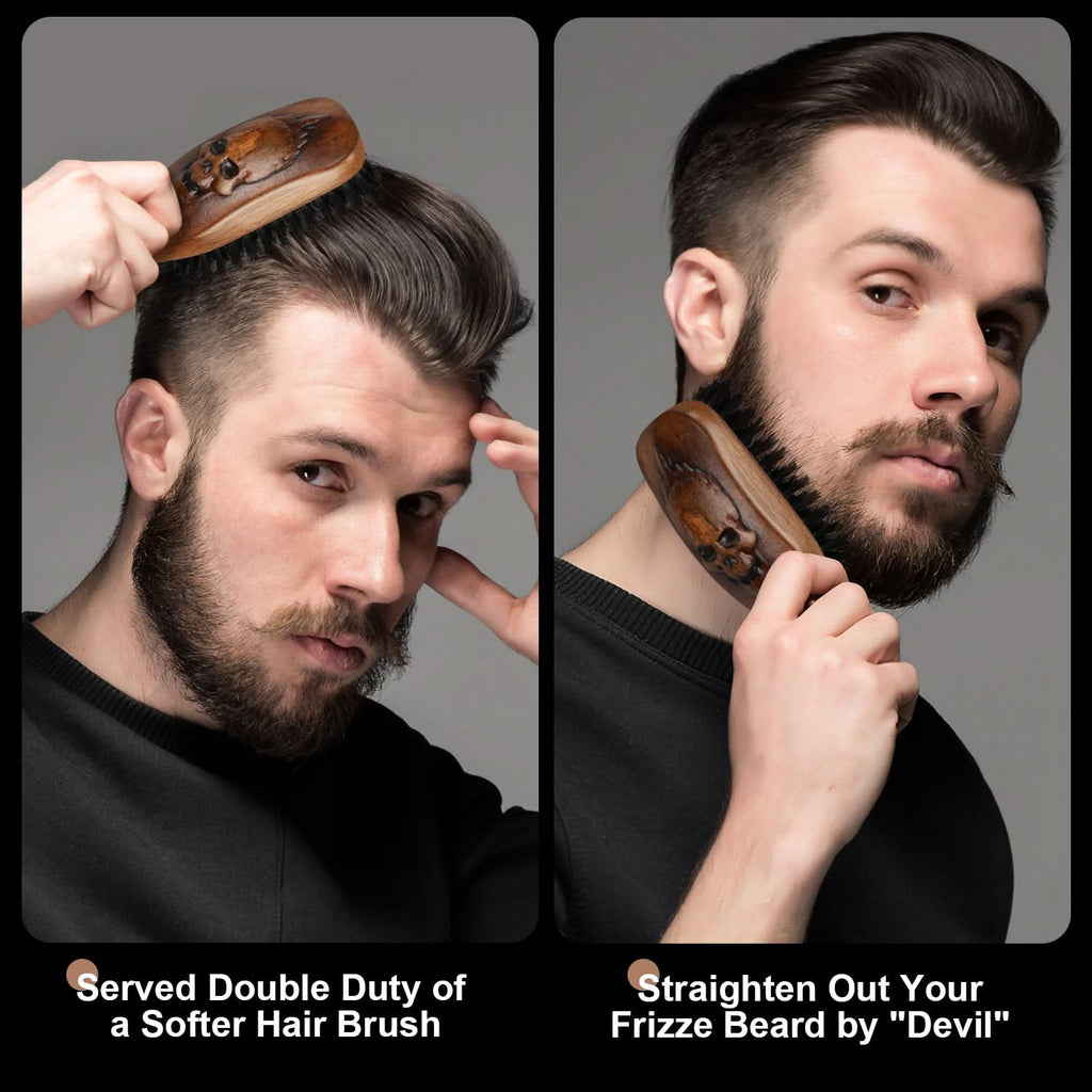 Inferno Styler Military Beard and Hair Brush Professional Grade