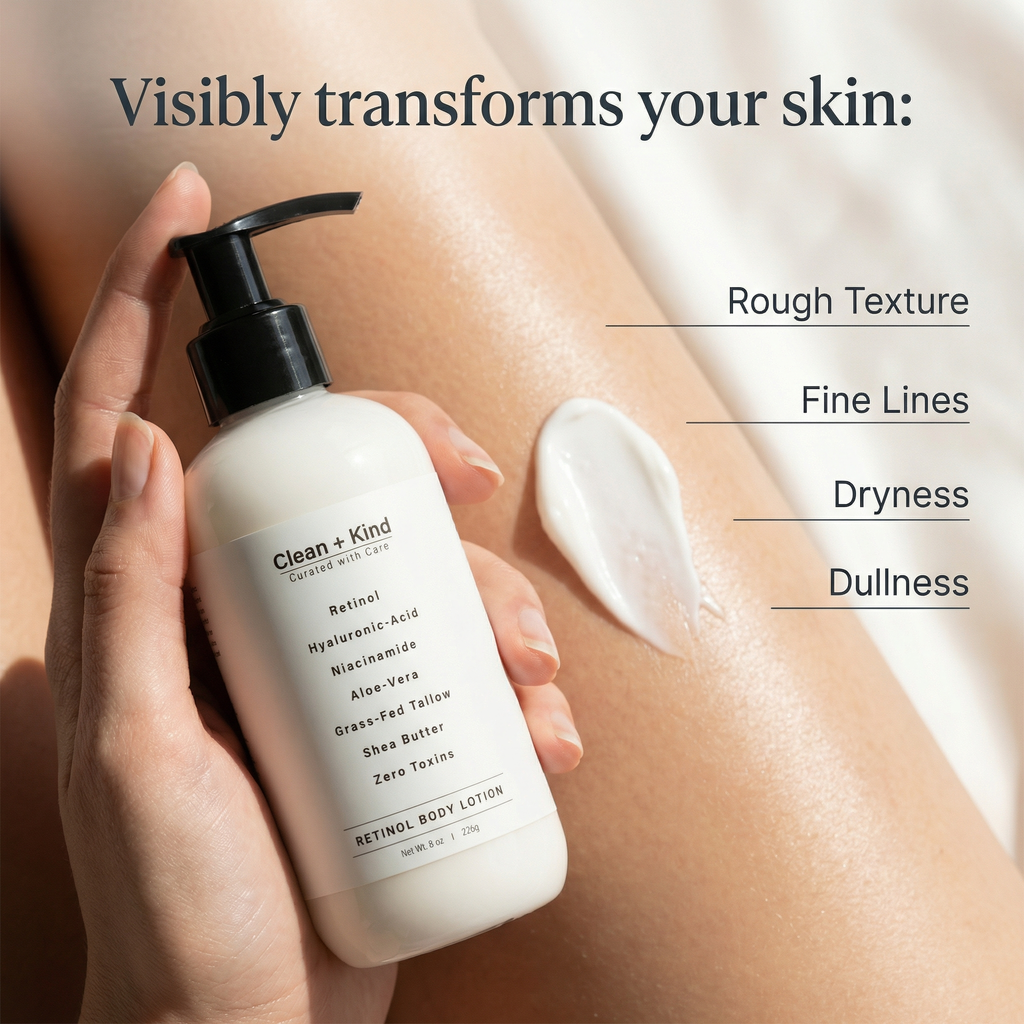 Retinol Body Lotion with Hyaluronic Acid and Grass-Fed Tallow - Image 3