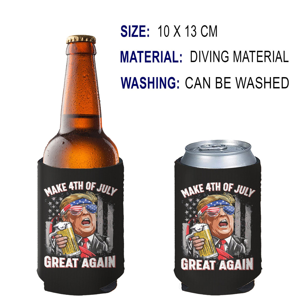 Make 4th Of July Great Again Can Cooler | President Trump Can Holder | MAGA Can Sleeve For Drinks 682458 - GOP