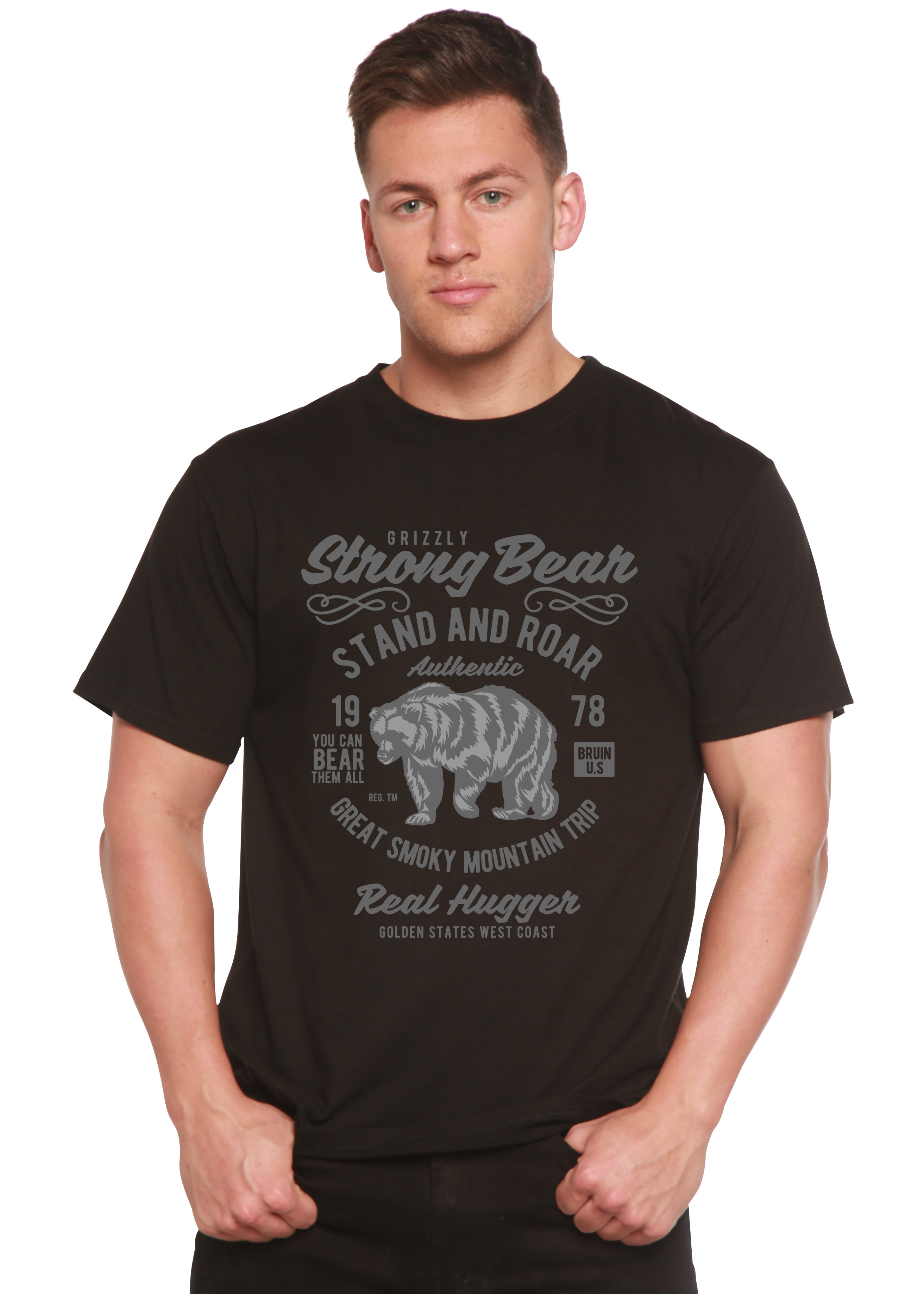 Strong Bear Spun Bamboo® Men's Bamboo Viscose/Organic Cotton Short Sleeve Graphic T-Shirt